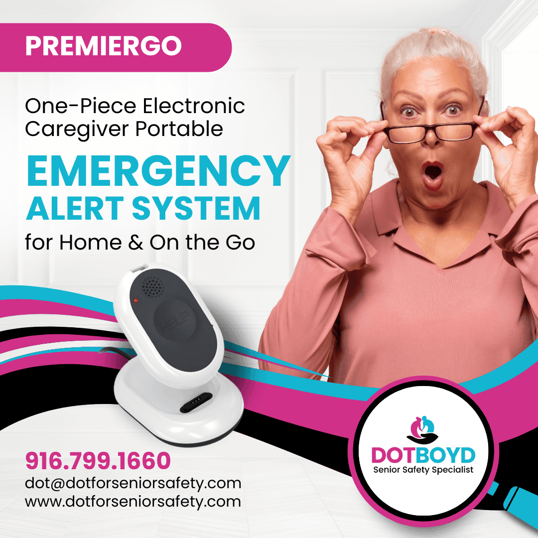 Premier Go One-Piece Electronic Caregiver Portable Emergency Alert System for Home & On the Go